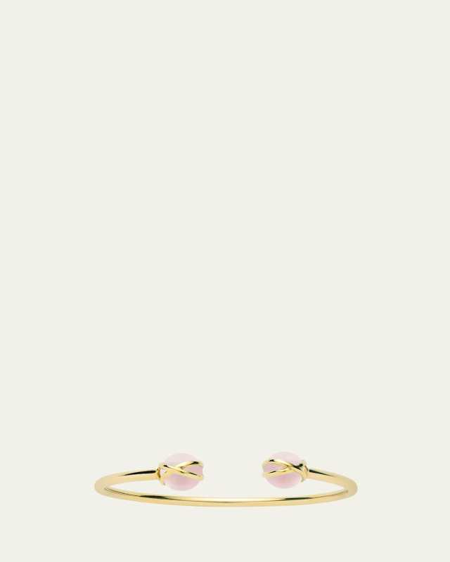 Prisma 18k Gold Bangle Bracelet with Rose Quartz